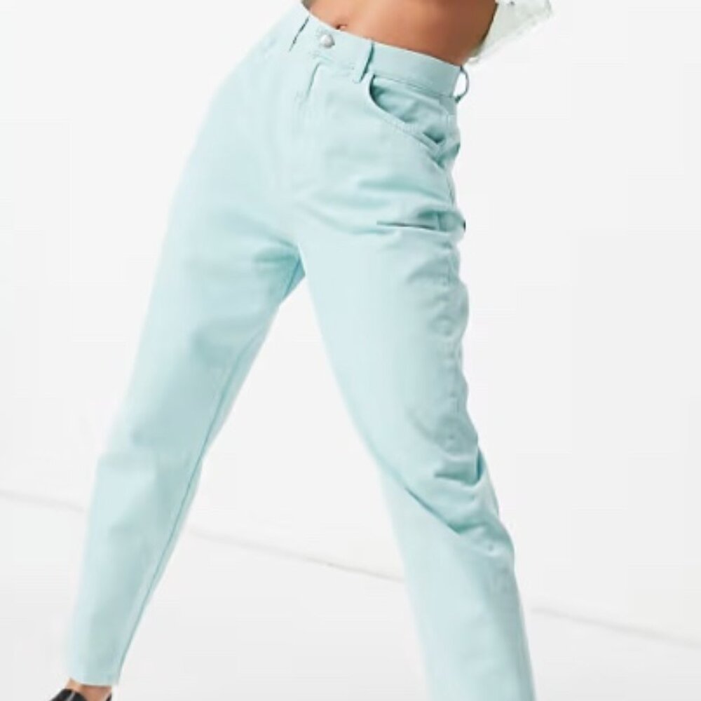 ASOS Reclaimed Vintage Relaxed Mom Jeans Washed Mint Denim